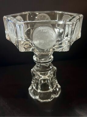 Fostoria multifunctional Glass COIN Line 1372 Clear Candle holder